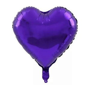 Balão Metalizado Coração 9" 23cm - Roxo