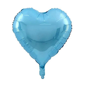 Balão Metalizado Coração 9" 23cm - Azul Bebê