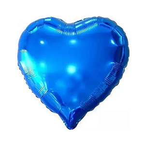 Balão Metalizado Coração 9" 23cm - Azul