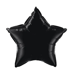 Balão Metalizado Estrela 9" 23cm - Preto