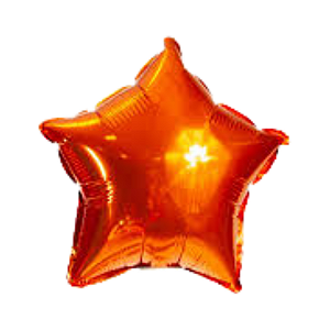 Balão Metalizado Estrela 9" 23cm - Laranja