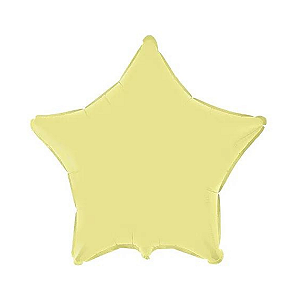 Balão Metalizado Estrela 9" 23cm - Amarelo Bebê