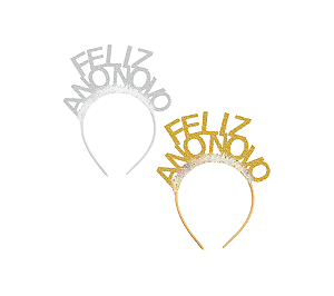 Tiara Feliz Ano Novo Brilho Glitter 1Un