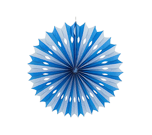 Enfeite Decorativo Leque de Papel Listra Azul Espacial 1Un