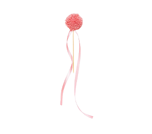 Topo de Bolo Pompom Fitilhos - Rosa Flamingo 1Un