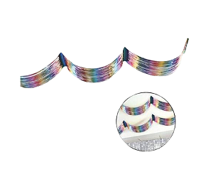 Cortina Metalizada Romana De Teto Multicolor 4,5mx30cm 1Un
