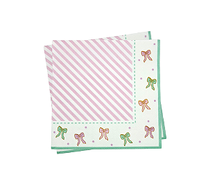 Guardanapo Papel Listrado Com Laços 32,5x32,5cm 20Un