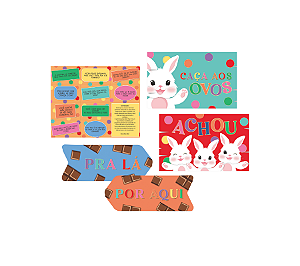 Kit Caça aos Ovos Felicitá Brincadeira de Páscoa