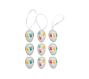 Enfeite Mini Ovinhos Páscoa Coelhinhos Coloridos 4Cm 9Un