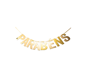 Faixa Decorativa Parabens Dourado