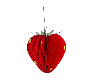 Enfeite Decorativo Morango Papel Vermelho 1Un