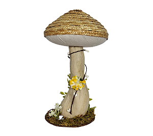 Enfeite Decorativo CogumeloTrançado Palha Bosque 1Un