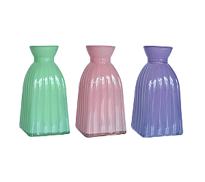 Vaso Decorativo Vidro Colorido Triangular 1Un