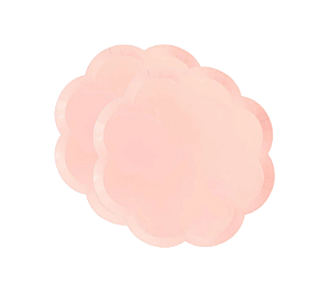 Prato de Papel Liso Rosa Claro 19cm 8Un