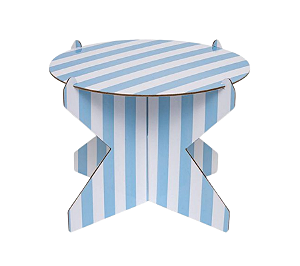 Boleira G - Listra Azul Céu  26cm / altura 20cm