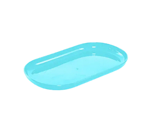 Bandeja Oval Azul Bebê 22x13cm 1Un
