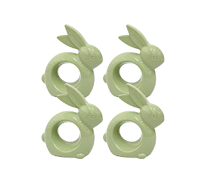 Porta Guardanapo Coelho Verde Mesa Posta Páscoa 4Un