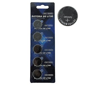 Bateria CR2025 Cartela com Cinco Unidades