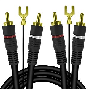 Cabo de Áudio Profissional Automotivo 2 Rca para 2 Rca