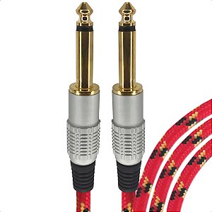Cabo de Nylon para Guitarra 5 Metros Vermelho