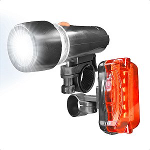 Kit Bicicleta Farol + Lanterna Traseira Resistente A Água