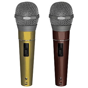 Microfone para Karaokê Duplo Com Cabo Completo