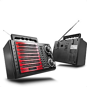 Rádio Recarregável Livstar Portátil AM FM USB SD CNN 2845RU