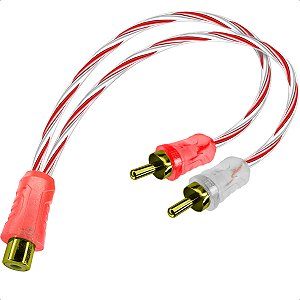 Cabo Cristal Automotivo y 1 Rca Fêmea para 2 Rca