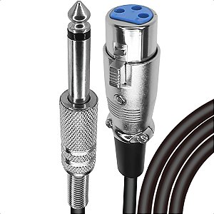 Cabo P10 Mono Profissional para Microfone Xlr 10 Metros