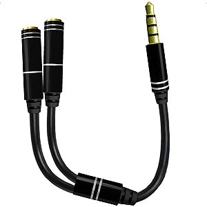Cabo de Audio P3 Macho Para  2 P2 Fêmea Y