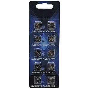 Baterias Alcalina Ag13 Lr44 1.5v Cartela Com 10 Unidades