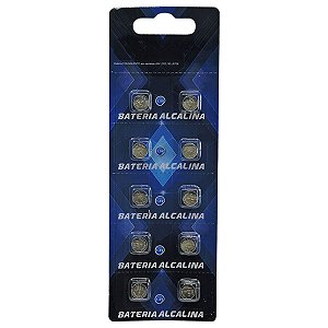 Baterias Alcalina Ag3 Lr41 1.5v Cartela Com 10 Unidades