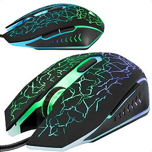 Mouse Gamer Led Rgb com Fio Usb 3600 Dpi Cabo Reforçado