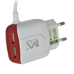 Carregador de Parede Rápido Turbo com 2 Usb Extra V8