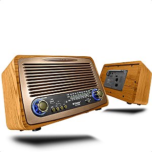 Rádio Retro 3 Bandas Recarregavel com Bluetooth