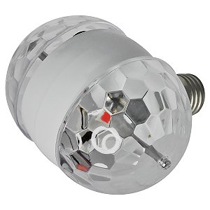 Lâmpada Dupla Globo de Iluminação Rotação Automática Led Rgb