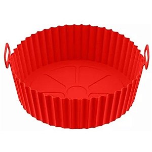 Bandeja Redonda de Silicone para Air Fryer Antiaderente