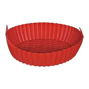 Cesto de Silicone para Reutilizável Air Fryer Redondo