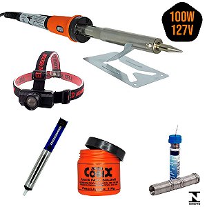 kit de ferramentas para manutenção, ferro de solda 127w 220v