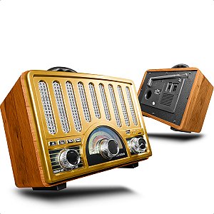 Rádio Retro Bluetooth 3 Bandas Portátil com Controle