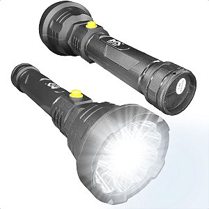 Lanterna Recarregável de Mão 15 Leds Bivolt Preta