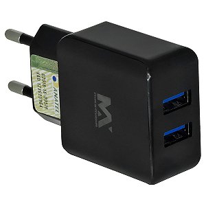 Fonte Bivolt Com 2 Entradas E Cabo Conector Usb Para Recarga