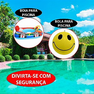 Kit Boia Infantil De Carro Para Piscina E Bola Smile Inflável