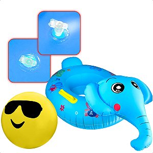 Kit Boia De Pato Infantil Com Bola Inflável Sorriso Multiuso