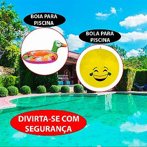 Kit Boia De Pato E Bola De Emoji Aquática Infantil