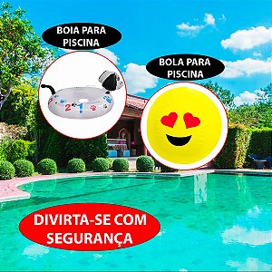 Conjunto De Boia De Pato E Bola De Emoji Aquático Para Verão
