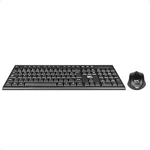 Kit Mouse Óptico Wireless E Teclado Com Fio Conexão Por Usb