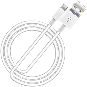 Carregador Com Cabo USB Tipo - C 2.4A Rápido Cor Branco