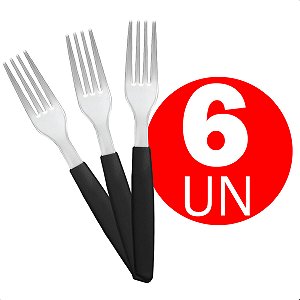 Conjunto 6 Garfos de Mesa Talheres Aço Inox - Caerus