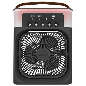 Mini Ar Condicionado Climatizador Umidificador Ventilador Agua E Gelo Com 7 Cor Led Portátil